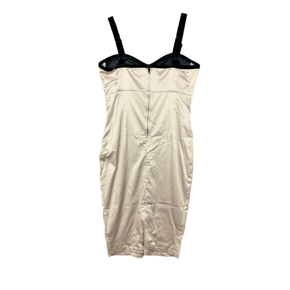 PINUP Girl DEADLY DAMES Wiggle Courtesan Dress Champagne NWT M Retro Glam - Picture 4 of 11